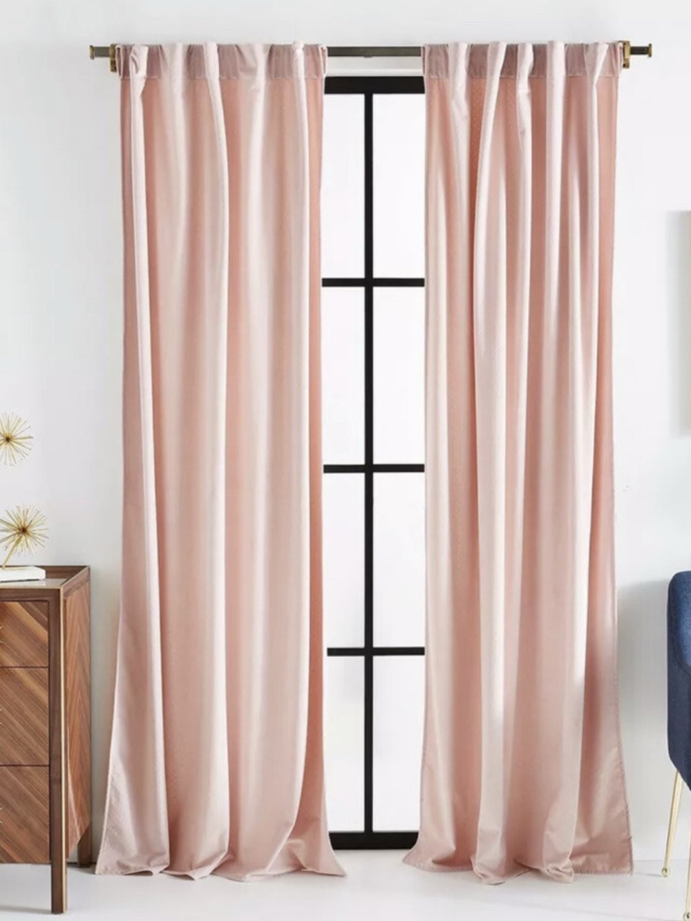 Anthropologie Louise Velvet Curtain Panel Single